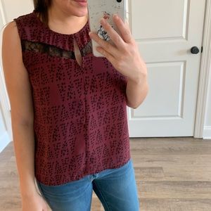 Collective Concepts Polka Dot Sleeveless Blouse, Size XS Petite